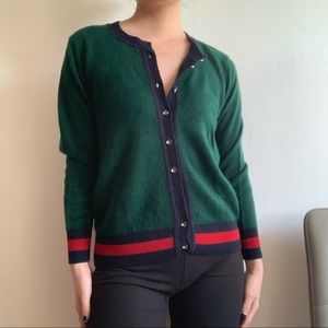 Forest Green Cashmere Cardigan